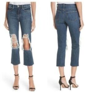 L'agence Jordan Ripped Crop Jeans Size 25